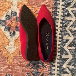 Rothy’s red pointed toe flats.  Never worn. 8.5